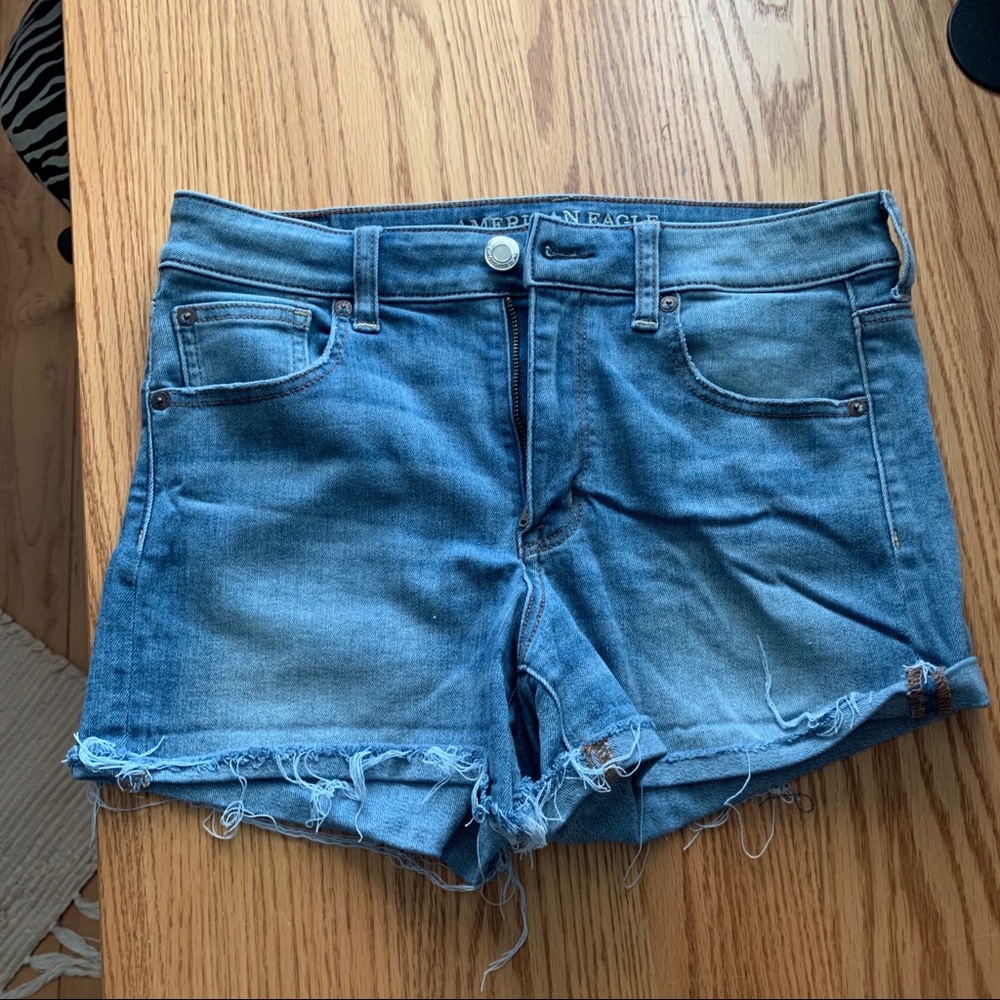 American Eagle Hi-Rise Shortie Jean Shorts